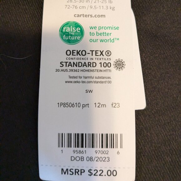 Carter's blanket sleeper NWT size 12 mos. - Picture 6 of 7